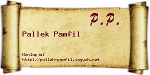 Pallek Pamfil névjegykártya